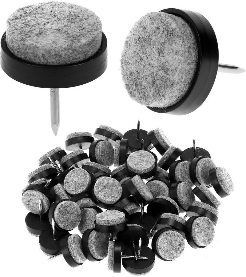 Allecto plus Viltglijders met spijkers diameter 22 mm 50 stuks voor meubels en stoelen 4 mm dik Beschermt vloer - Foto 2