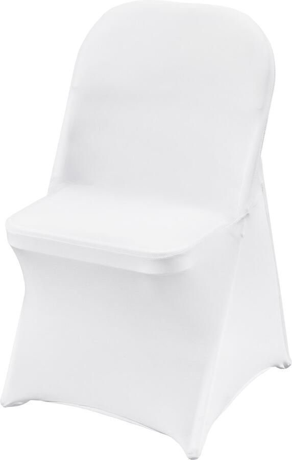 50 Stuks Witte Stretch Spandex Opvouwbare Stoelhoezen Universele Hoezen Afneembare en Wasbare Hoezen voor Bruiloften Feestdagen Banketten Feesten Vieringen en Diners