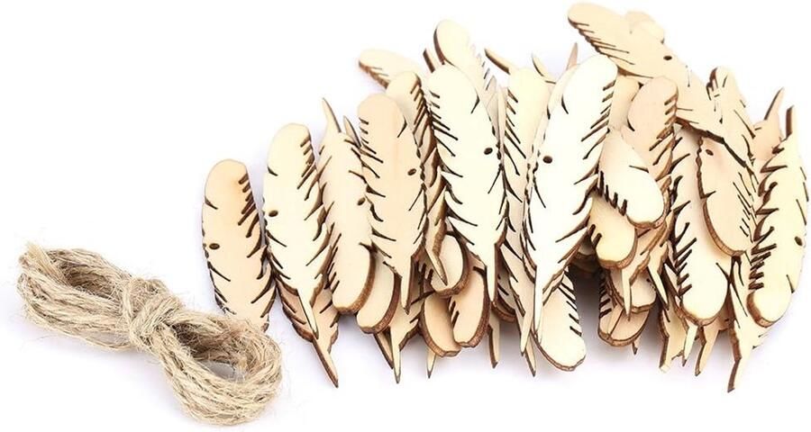 50 Teile beutel Holzfedern 50Pcs Bag Feather Wood Crafts For Wall Wedding Party Room Decoration Feder Holz Handicraft Für Wand Hochzeit Accessories DIY Zimmer Dekoration Zubehör Umweltschutz Federn