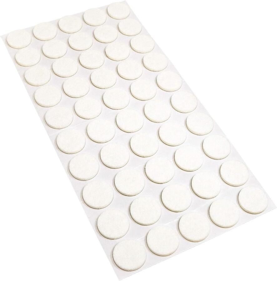 50 x Felt Gliders White Ø 22 mm Set of 50 FP-35-SA-WH-22-50