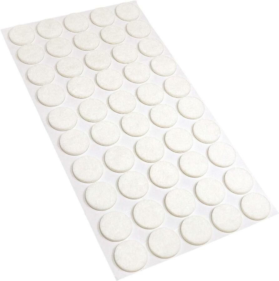 50 x Zelfklevende Vilt Glijders Wit ø 20 mm Rond Dikte 3.5 mm Meubel- en Vloerbescherming