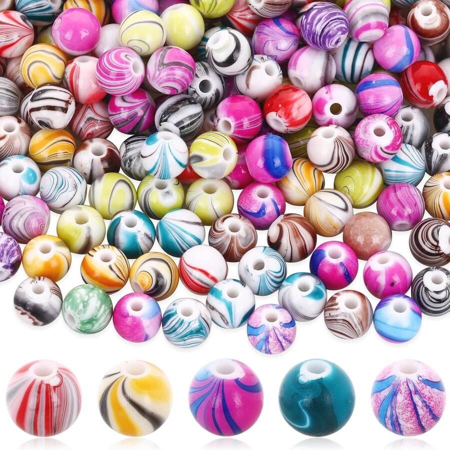 500 stuks kleurrijke edelsteen kralen voor sieradenmaken 8 mm ronde afstandhouder kralen