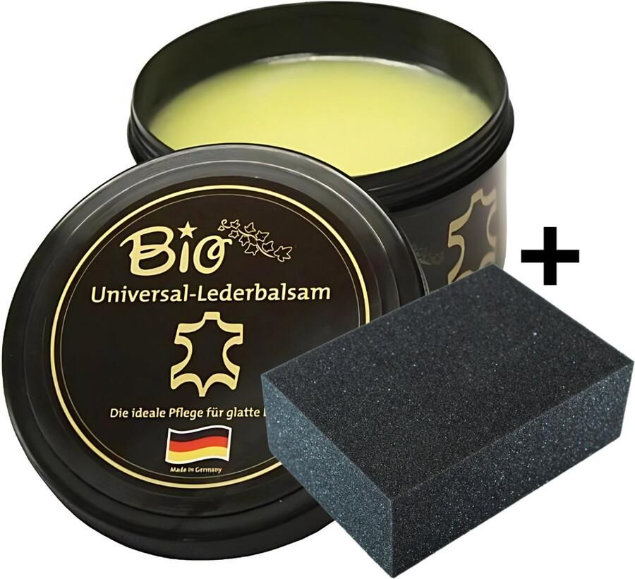 Bio 500ml Ledercrème Met Spons Onderhoud voor leder leer- Lederbalsem universeel Leerbalsem Ledercrème Lederpoets Ledervet Paardrijzadel Jas Tas Motorpak