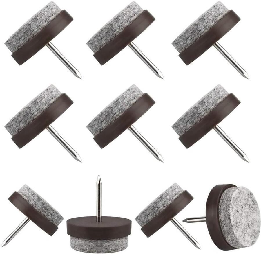 50PCS 21mm Felt Slides Pads Chair Sliders for Hardwood Flooring Non-slip Chair Sliding Chair Leg Floor Protectors with 4mm Thick Felt for Chairs Parquet Laminate Round