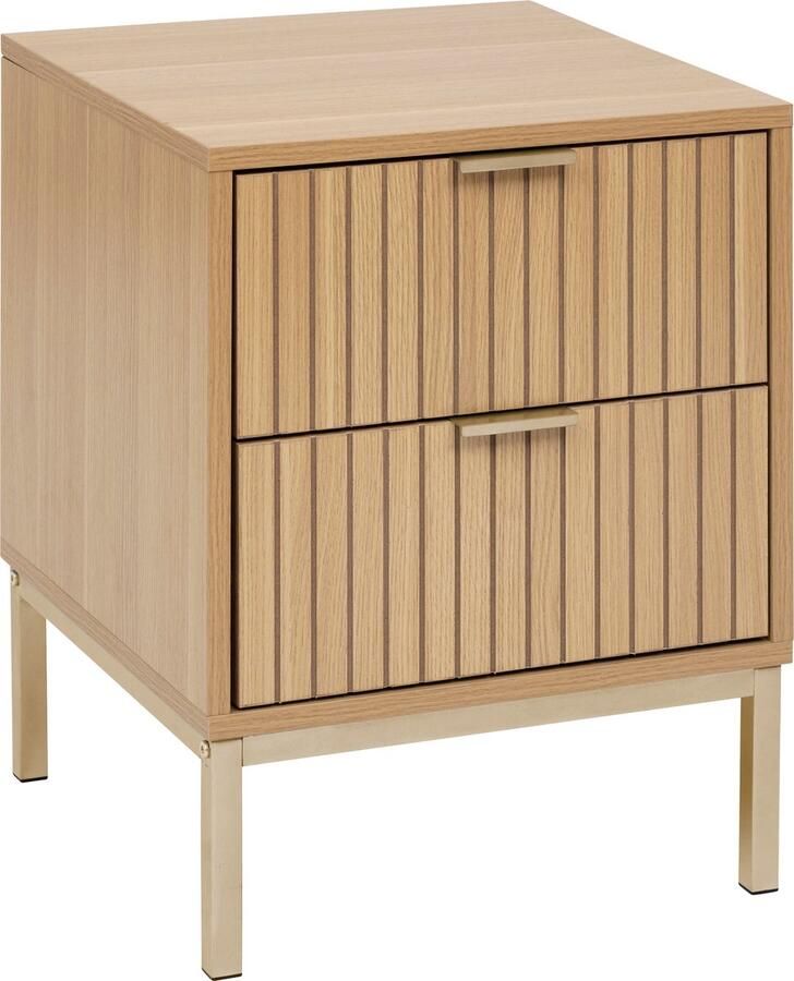 5Five Nachtkastje Tasso met Paneelfront met 2 Lades Bruin