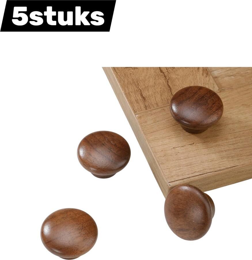 5stuks Handgreep Enkel gat ladegreep Paddenstoel walnoot Enkel gat ladegreep Kastgreep 1 gat Decoratieve meubelgreep Voor dressoirs kasten kledingkasten Natuurlijk hout