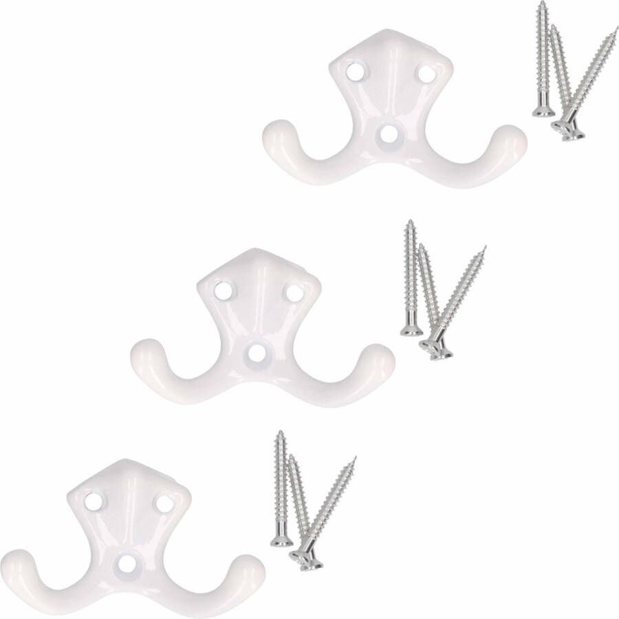 5x Luxe kapstokhaken jashaken hoogwaardig metaal 3.9 x 2.2 cm kapstok metalen kapstokhaakjes garderobe haakjes