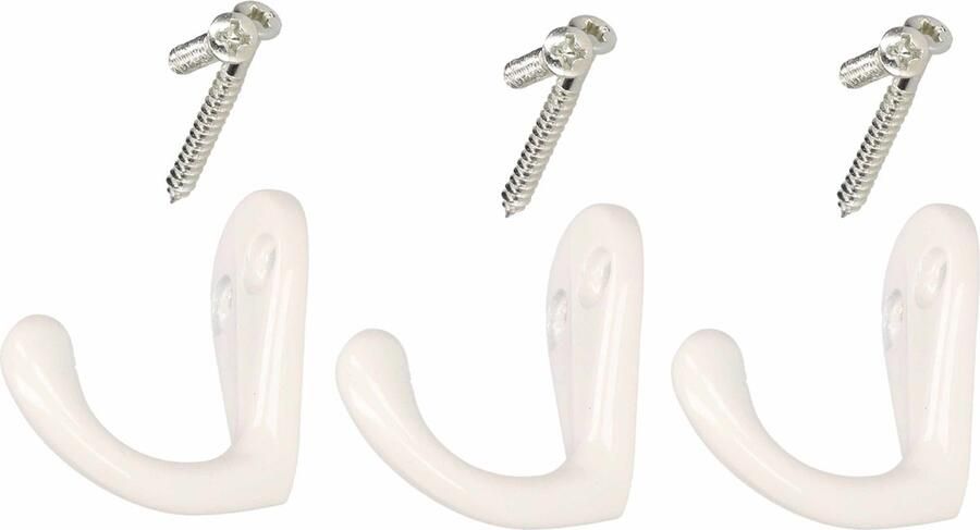 4x Luxe kapstokhaken jashaken wit hoogwaardig metaal 3 x 4 1 cm witte kapstokhaakjes garderobe haakjes