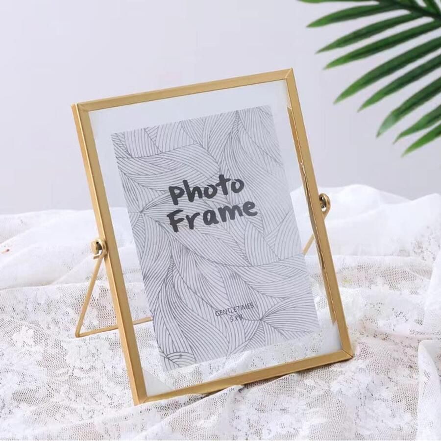 5x7 picture frames gold photo frame decor with plexiglass cover High Definition glass desk pictures vintage style for photos display pressed dried flowers artwork
