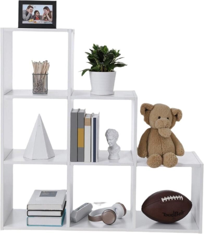 6 -Cube trap boekenkast plank open unieke stapplank functioneel ontwerp 97 5 cm x 97 5 cm x 29 cm