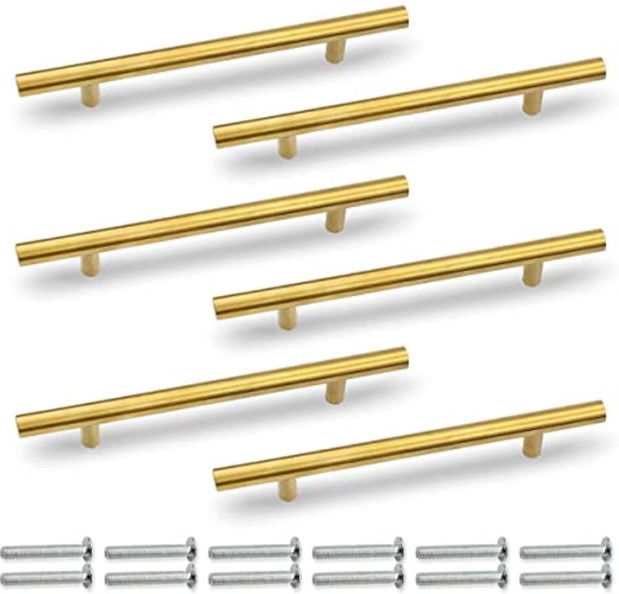 6-delige 200MM Gouden Keukenkastgrepen van Roestvrij Staal