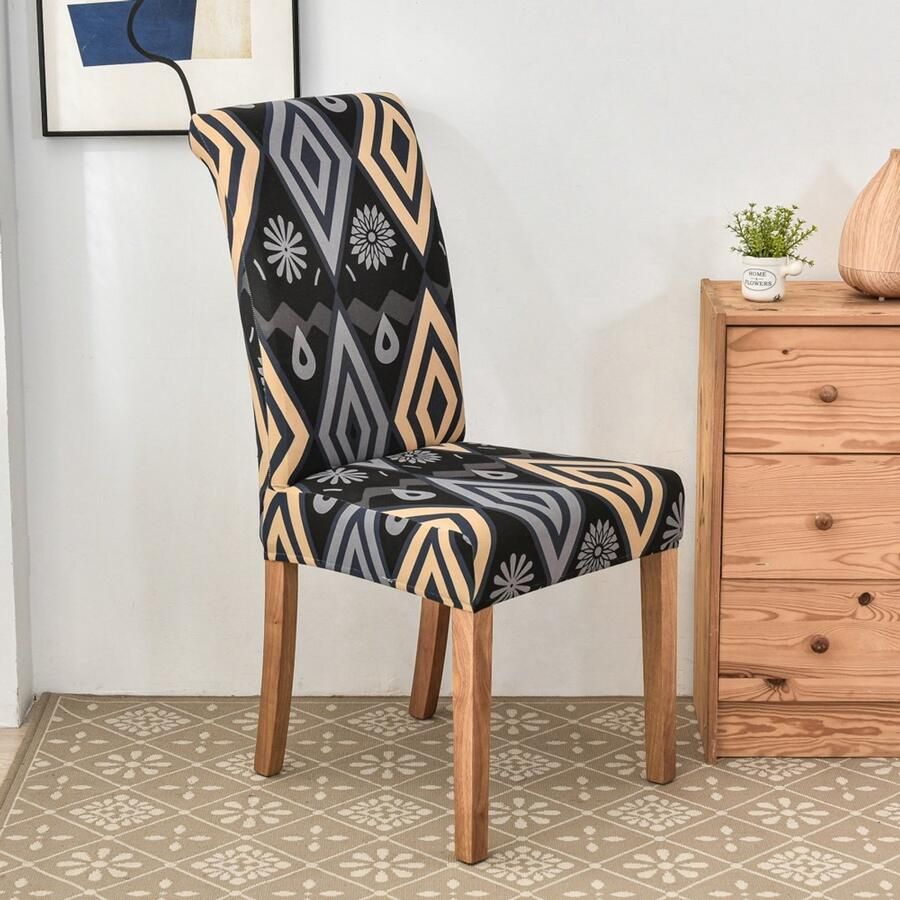 6-delige afneembare en wasbare moderne stoelhoes voor eetkamer decoratie bruidsboeket hotel restaurant bach