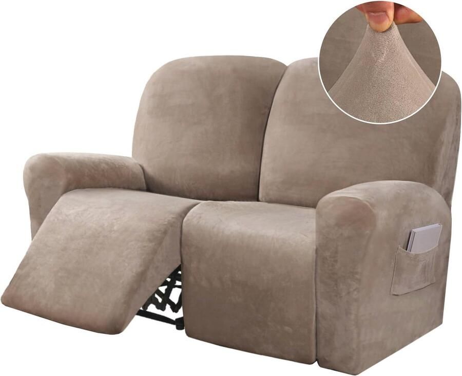 6-delige fluweel hoezen voor fauteuil en 2-zits meubels