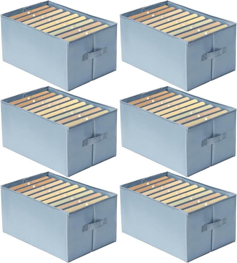 6-delige Kledingkast Organizer Inklapbare Stoffen Dozen voor Kledingopslag Wasbaar 44 x 28 x 22.5 kledingkast