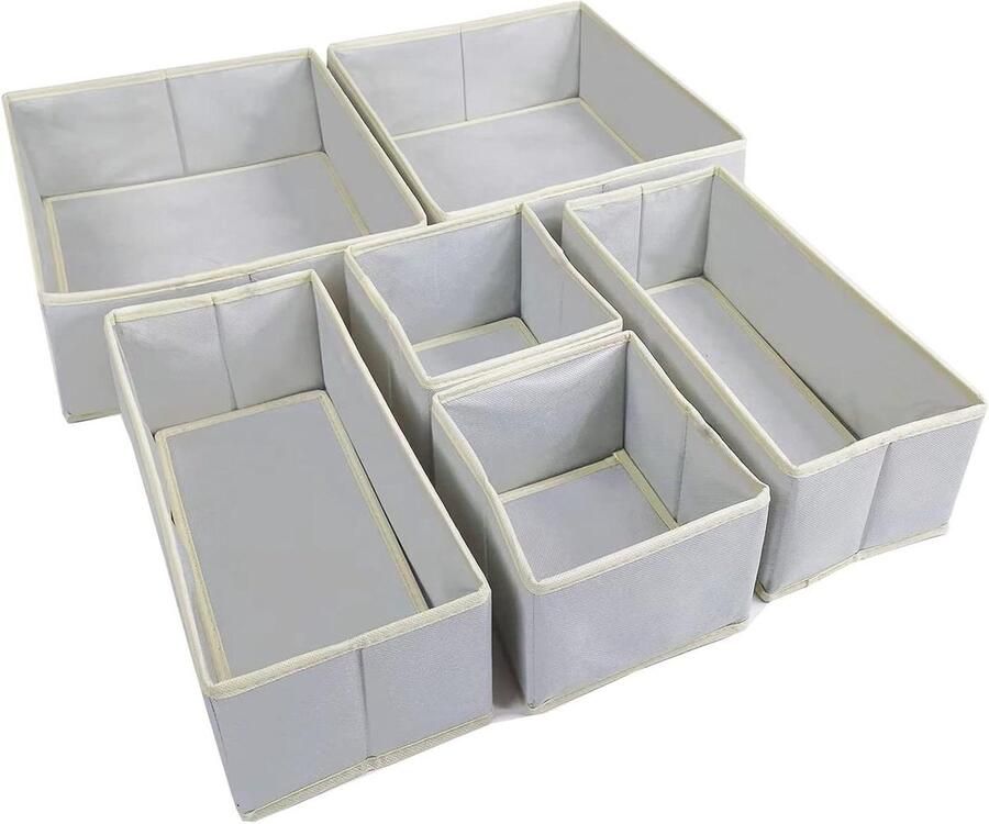 6 stuks ondergoed lade organisatoren lade verdelers voor kledingkast opvouwbare opbergbakken