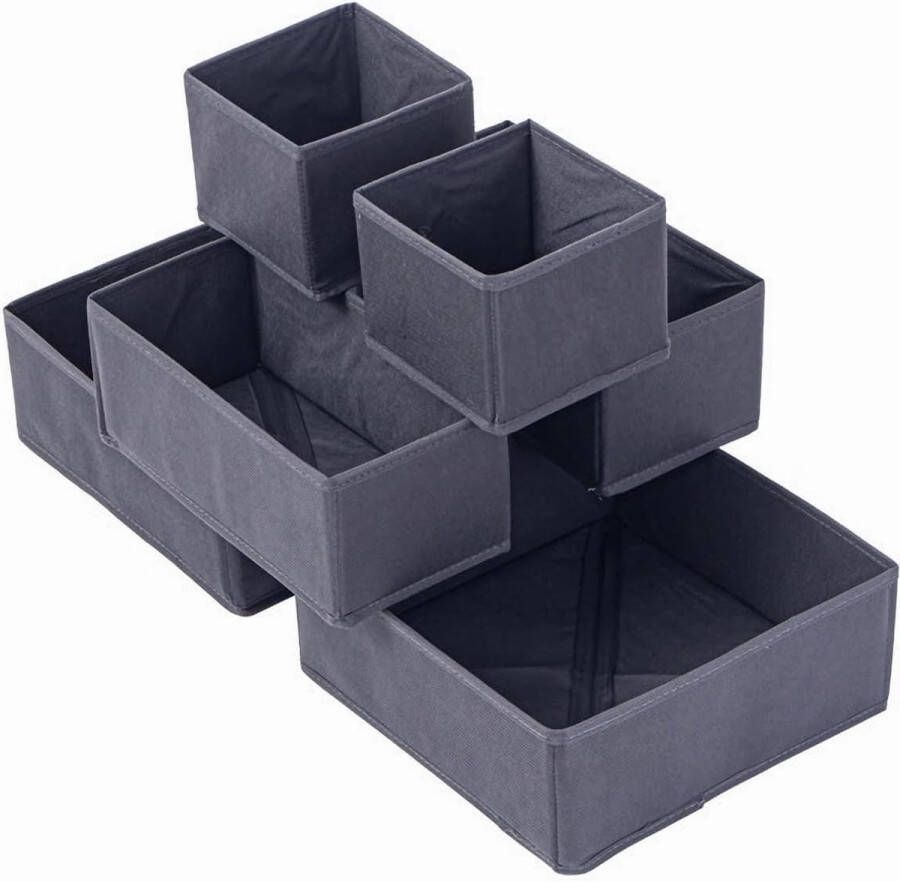 6-delige ondergoedlade-organizerset gaasgarderobe kledingorganizer opvouwbare ondergoedopbergdoos voor sokken ondergoed onderbroeken kleding kousen stropdassen en bh's