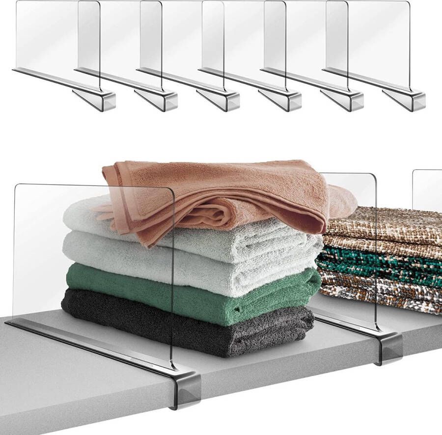 6-delige plankverdelers kledingkast (30 x 20 x 3 5 cm) transparant plankverdeler planksysteem acryl plankverdelers voor boekenkasten kasten keukenkasten badkamers