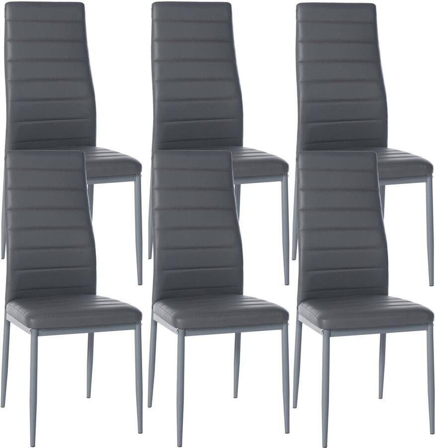 6-delige set Eetkamerstoelen Dining Chairs Comfortabele zit met fluwelen of kunstleren bekleding