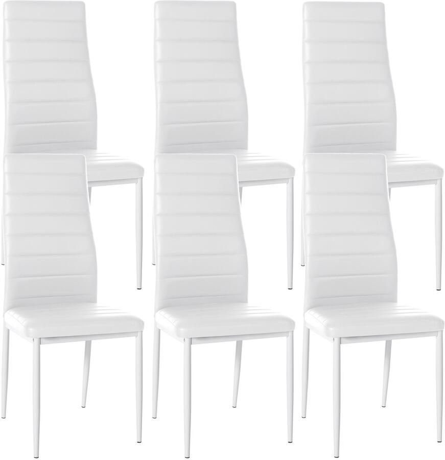 6-delige set Eetkamerstoelen Dining Chairs Comfortabele zit met fluwelen of kunstleren bekleding