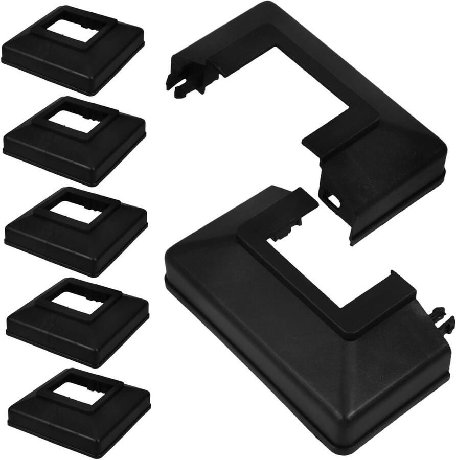 6-delige set vierkante vinyl hekpaal kappen decoratieve paaldoppen compatibel met plafondpalen eenvoudige installatie basiskappen voor extra bescherming