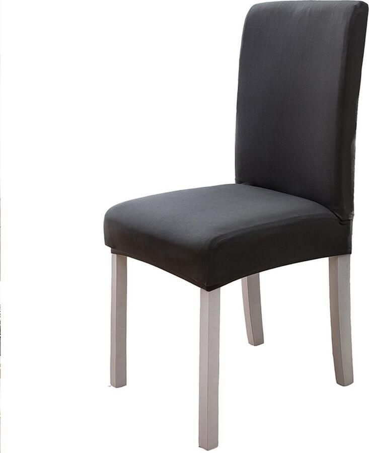 6 eetkamerstoelhoezen keukenstoelhoezen eetkamer elastische stoelhoezen spandex stoelbeschermhoezen 6-delige set grijze stoelhoes grijze eetkamerstoel melkzijde effen kleur elastische stoelhoes kantoor hotel thuisgebruik