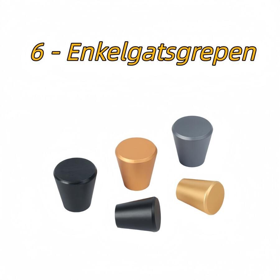 6 Enkelgatsgrepen Geschikt voor kasten kastdeurgrepen nachtkastjes laden Eenvoudig te installeren Kleine enkelgatsgrepen Zwart