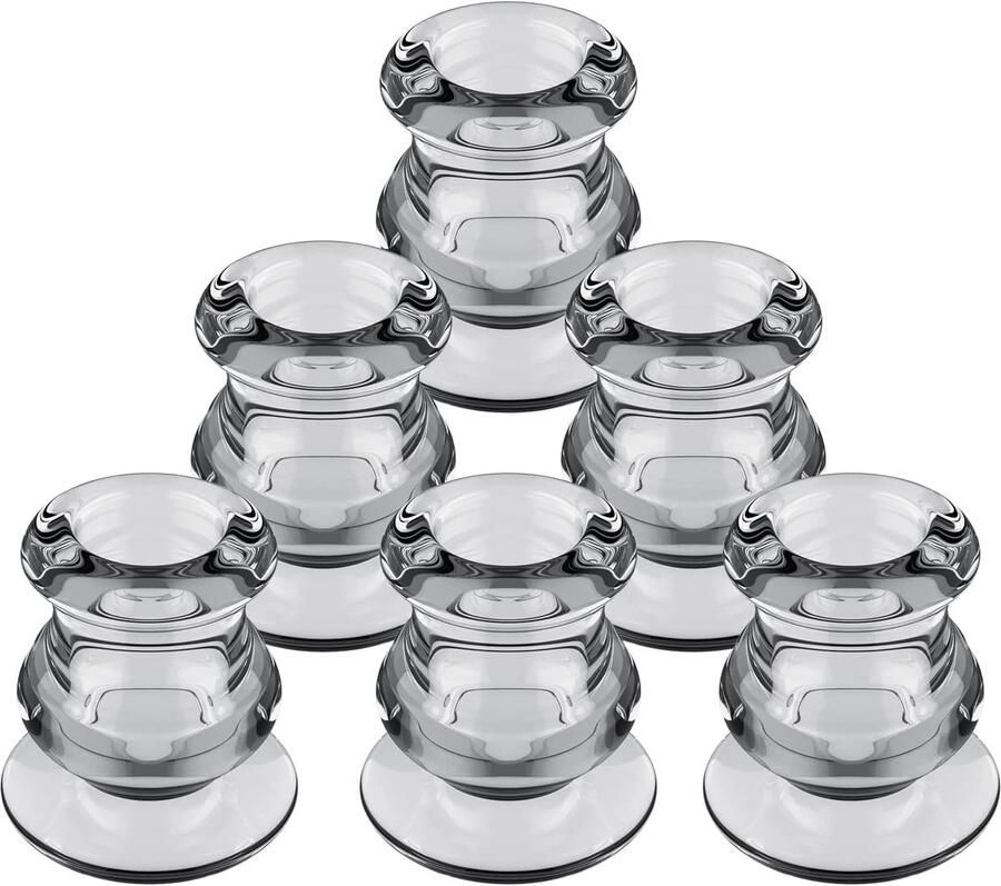 6 Glazen Kandelaars voor Staafkaarsen Decoratieve Kaarsenhouders voor Tafel en Feestelijke Gelegenheden