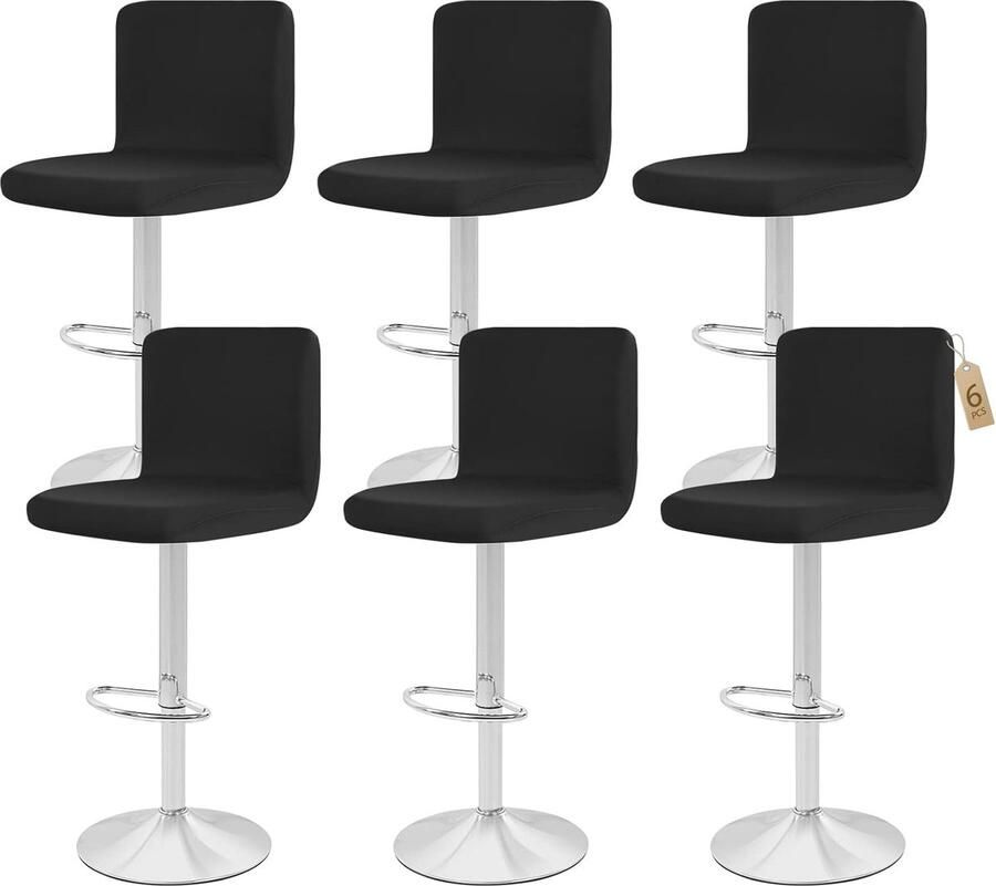 6 Pack Barkrukhoezen Rekbare Afneembare en Wasbare Stoelhoezen voor Eetkamerstoelen