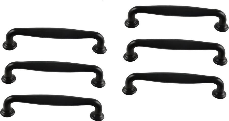 6-pack zwarte ladegrepen met één gat in Amerikaanse stijl moderne eenvoudige kastdeurgrepen kleine handgrepen in Europese stijl