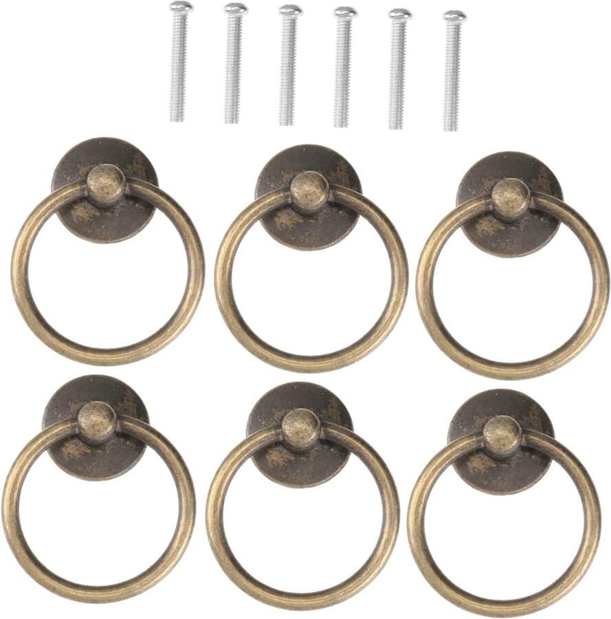 6 Pcs Knobs for Dresser Drawer Pull Handle Modern Cabinet Handles Decorative Door Ring Furniture Knob Slider Single Hole