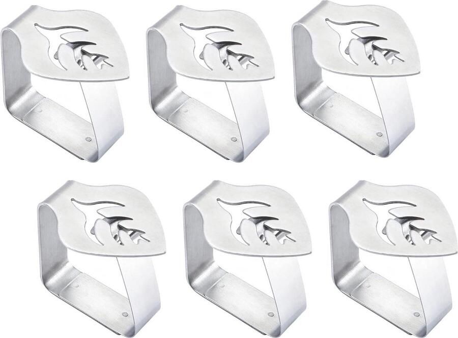 6-Piece Stainless Steel Tablecloth Clips Set Home Kitchen Wedding Picnic Tablecloth Clamp