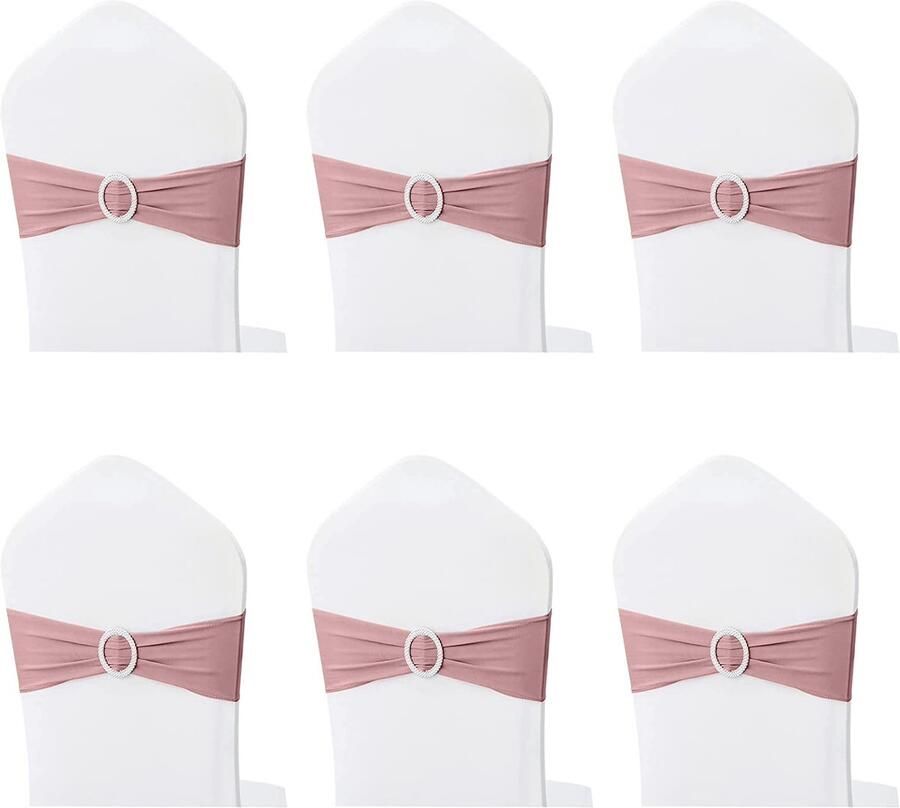 6 Pieces Chair Sashes Wedding Decorations Party Decorations Satin for Event & Party Decoration (Pink)