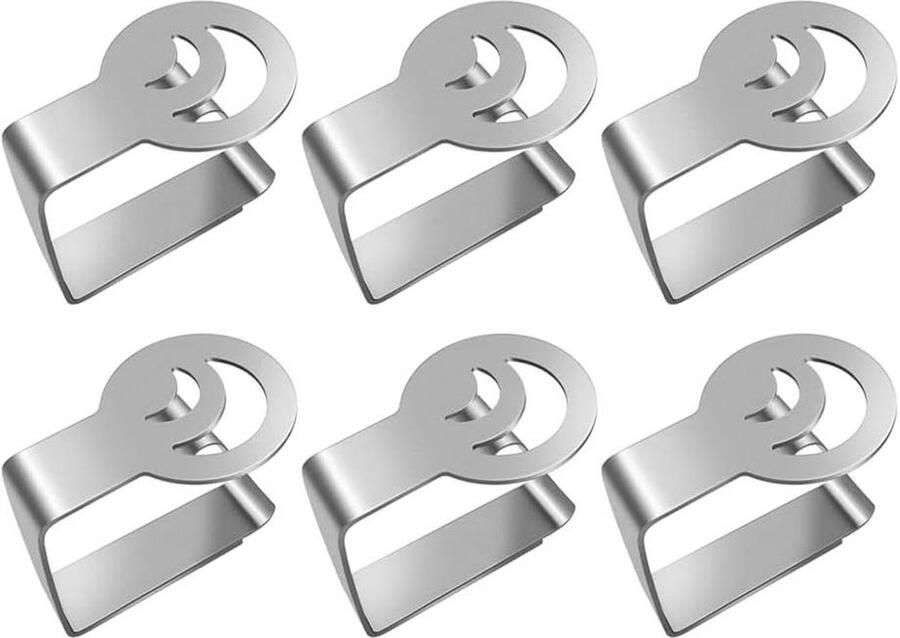 6 Pieces Stainless Steel Table Clamps Table Cloth Holders with Gativs Tablecloth Clamp