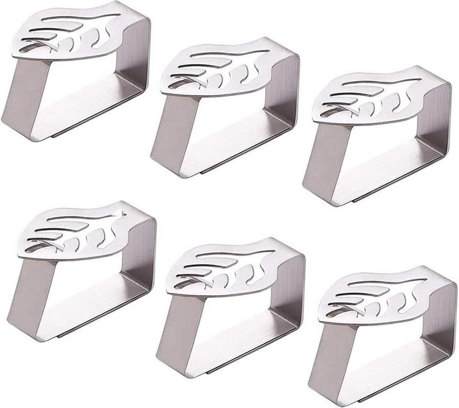 6 Pieces Stainless Steel Tablecloth Clips Picnic Table Holder Cover Clips for Thickened Table Wedding Camping Party Tablecloth Clamp