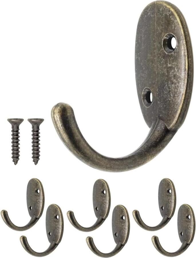 6 solid classic iron hooks wardrobe hooks clothes hooks bronze vintage style coat rack decorations