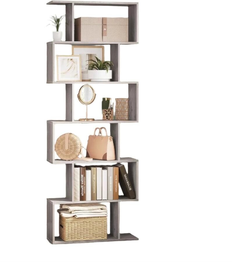 6 Stage Bookshelf Freestanding Standregal Office Guide Maximizes Storage Space 70cm x 24cm x 190.5cm
