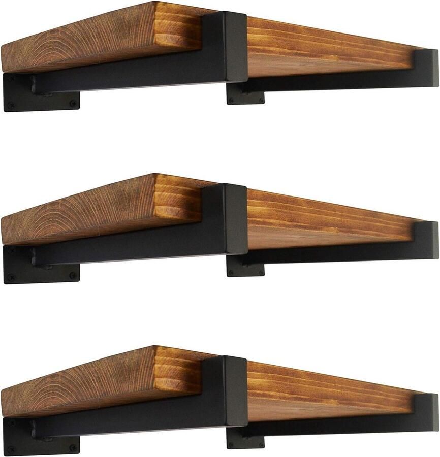 6 Stks Drijvende Plank Beugels 8 Inch Zwart Heavy Duty Wandmontage Rekken Industriële Metalen Ondersteunt met Lip