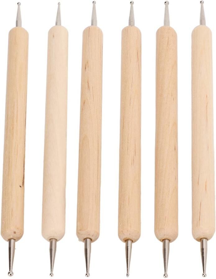 6 Stks Embossing Stylus Gereedschap Double End Tracing Puntjes Stylus Nail Art Puntjes Gereedschap voor Rock Schilderen Aardewerk Modellering Embossing DIY Leather Craft