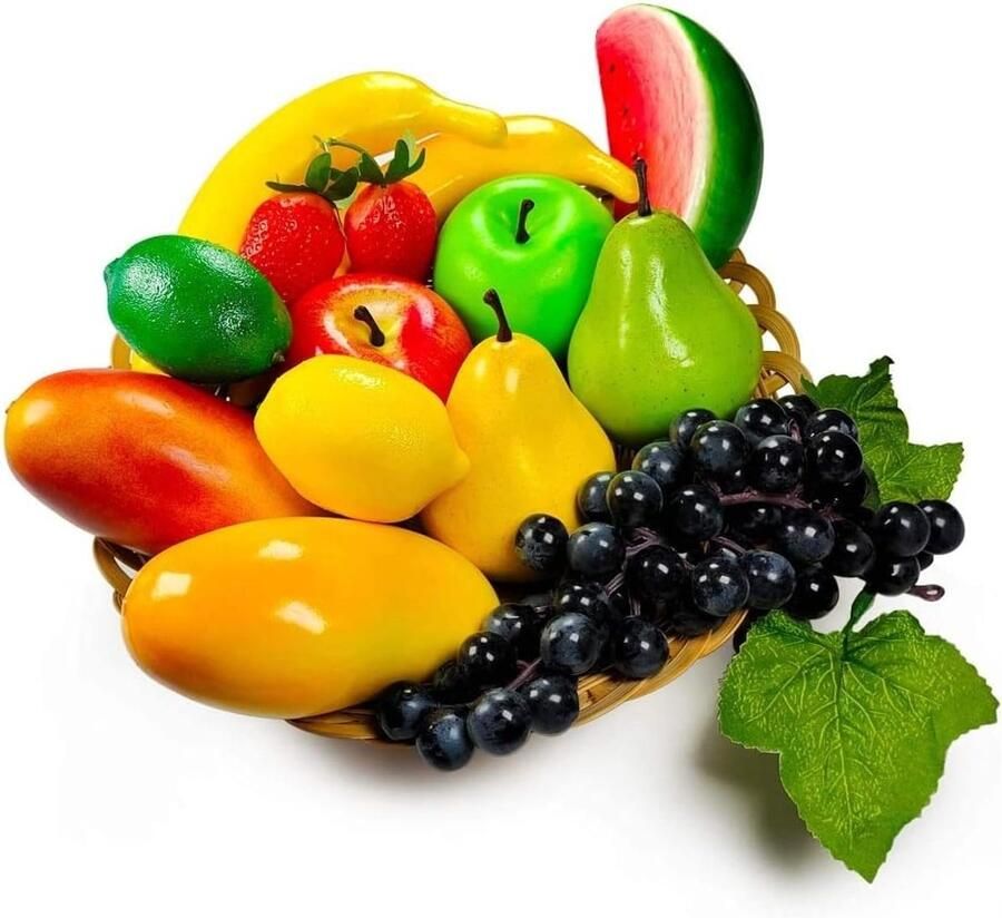 6 stks Mango Nep Fruit Kunstmatig Realistisch Model Levensechte Decoratieve Fruit & Groenten voor Handgemaakte Thuis Huis Keuken Party Decoratie Bureau Ornament