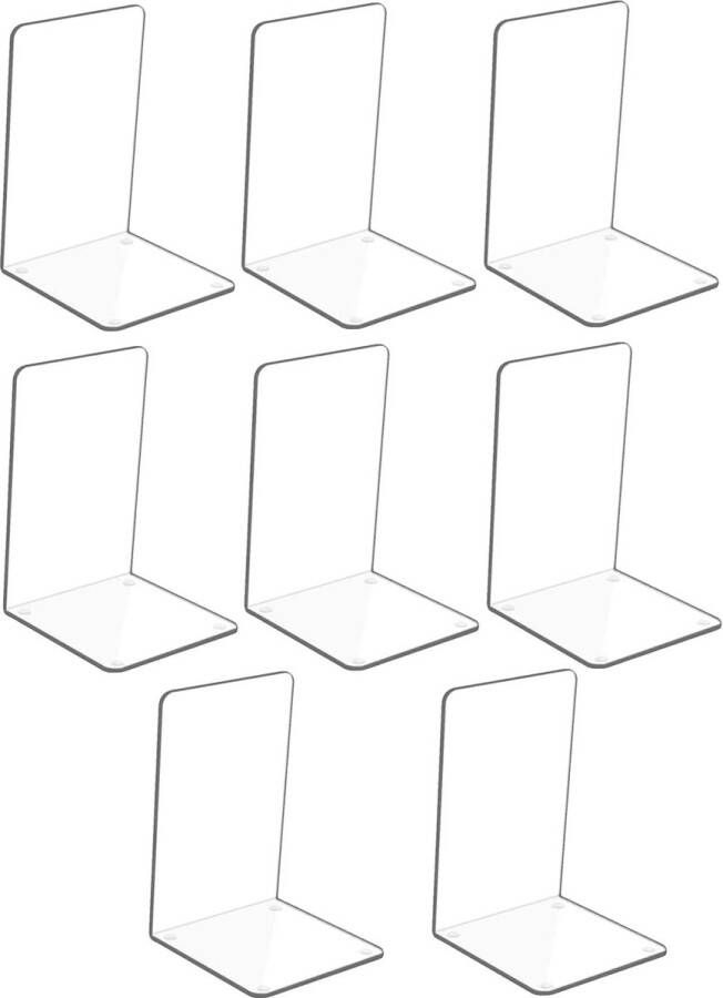 6 STKS Transparante Acryl Boekensteunen met Antislipstickers Boekensteunen voor Slaapkamer Bibliotheek Kantoor School en Bureau Organizer Decoratie Cadeau