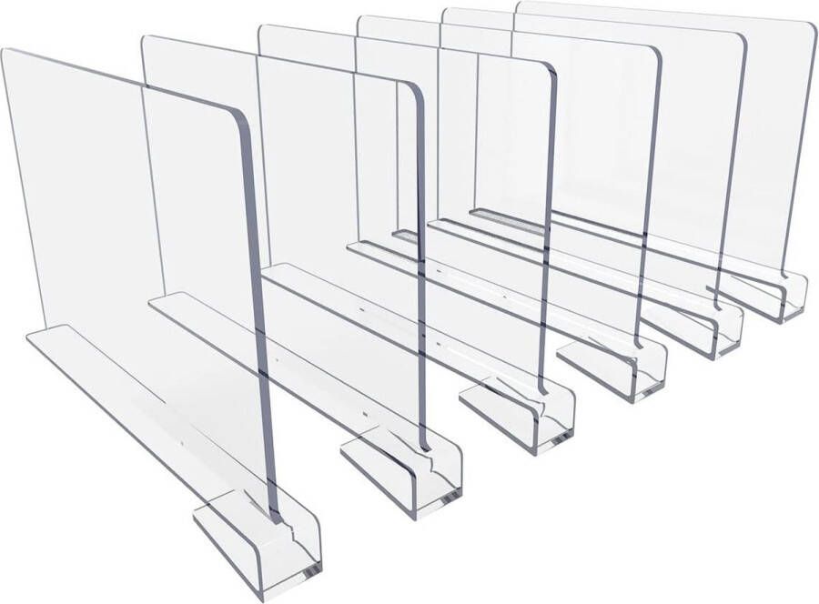 6 stuks (30 x 20 x 3 5 cm) acryl plankverdeler transparante plankverdeler acryl plankverdeler voor boekenplanken kasten keukenkasten badkamer