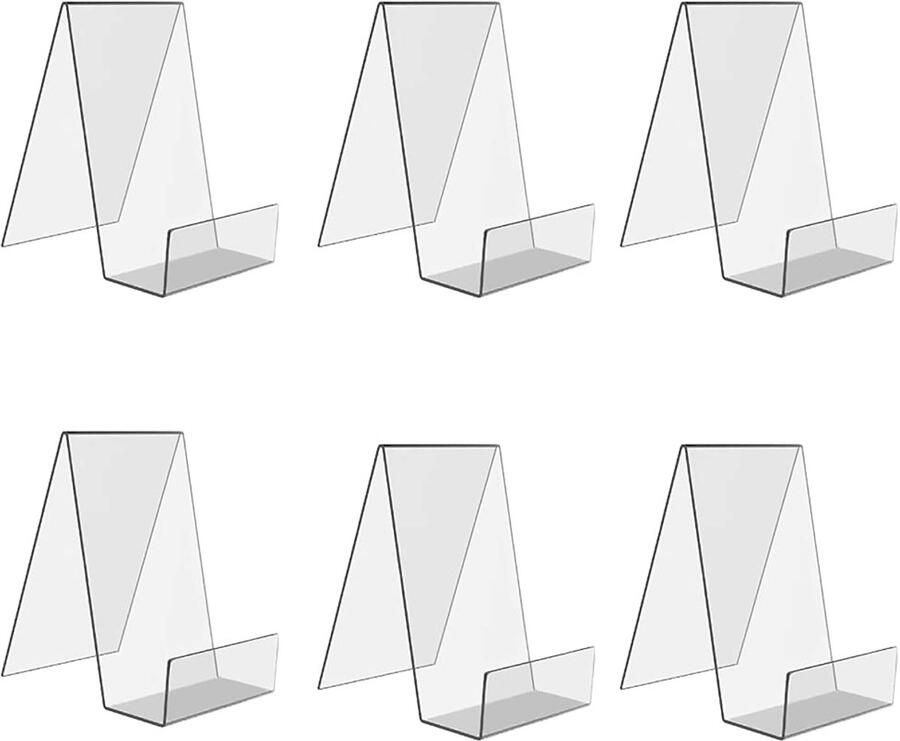 6-stuks boekenkast van helder acryl Boekenkast van helder acryl Boekenplank voor weergave Tablethouder Geschikt voor het tentoonstellen van fotoalbums boeken bladmuziek notitieboekjes en kunstwerken Helder