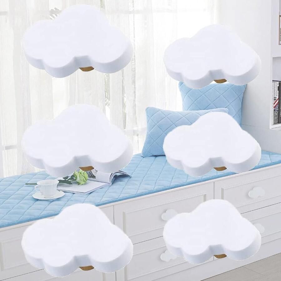 Senza Marchio 6 stuks Cartoon vorm Zachte Rubberen Knoppen Kinderen PVC Zachte Lade Knoppen Handvatten Wolkenvorm Ladeknoppen met Schroef Voor Kinderkamer Speelgoed Organizer Doos Boekenkast
