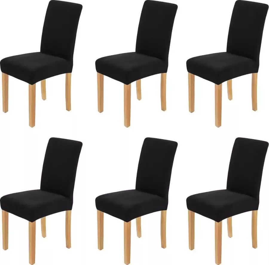 6 Stuks Elastische Stoffen Stoelhoes Stretch Stoelhoezen Met Zachte Comfortabele Stof Wasbare Herbruikbare Stoelhoes Universele Stoel Hoes Eetkamer Stoel Beschermers Zwart