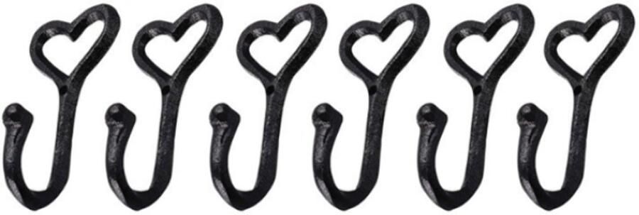 6 stuks haakjes Ophanghaken Wandhaak Muurhaak zwart 55*42*115mm mataal Jas haak Wandkapstok Kapstokhaak Boren