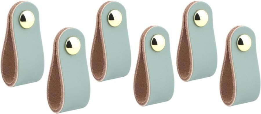 6 stuks Handgreep 142*25*2.5 mm Handgrepen Kast Meubel handvat Handgrepen Deurgreep Meubelbeslag Leren ladegrepen blauw voor deurkast