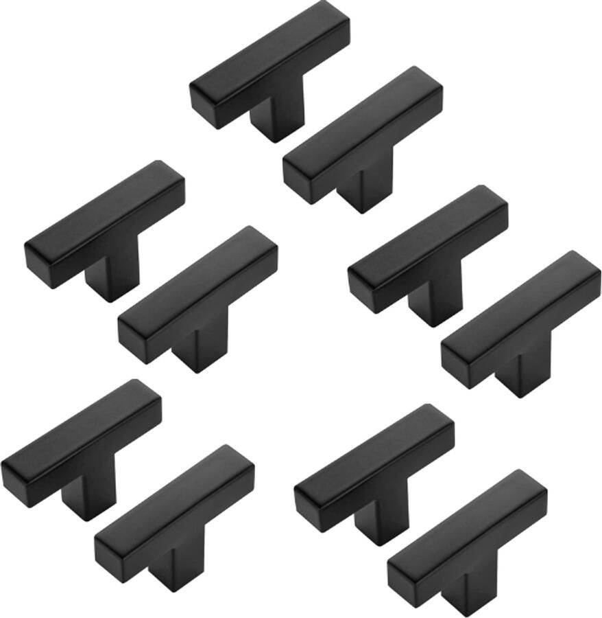 6 stuks Handgreep 50 * 12 * 35 mm Handgrepen Kast Meubel handvat schuifdeur Handgrepen Deurgreep Meubelbeslag zwart Roestvrij staal