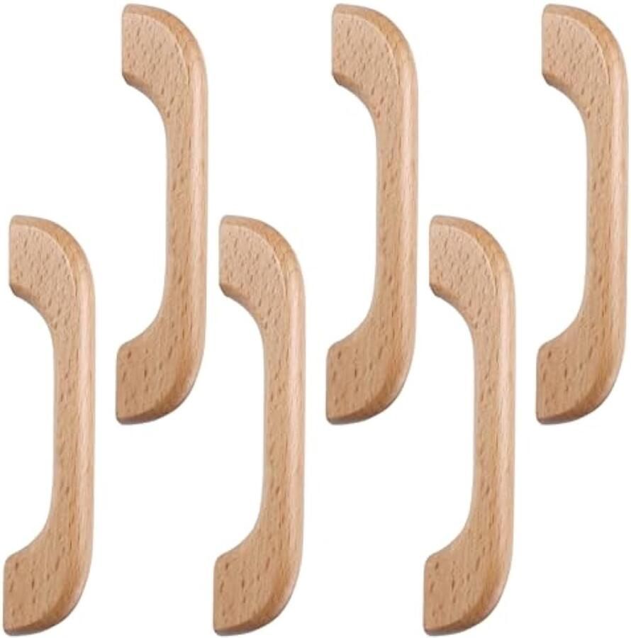 6 (stuks) Houten Handgrepen Keukenkast Decoratieve Houten Handgrepen Huishoudelijke Deur Meubelbeslag Mm Lade Handvatten: Retro Kast Handgemaakte Vervanging Borst