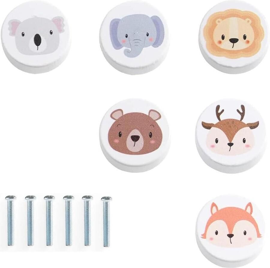 6 stuks houten kastknoppen decoratie handgrepen voor kasten wit set van 6 kastknoppen kinderkamer