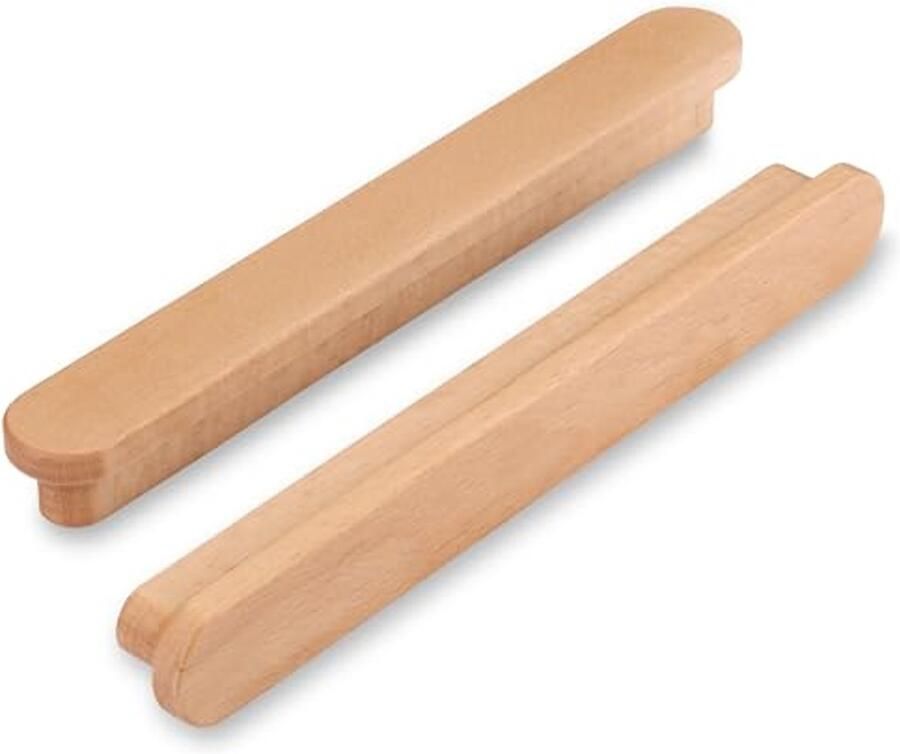 6 Stuks Houten Meubelhandvatten Keuken en Lades 192mm Gatafstand